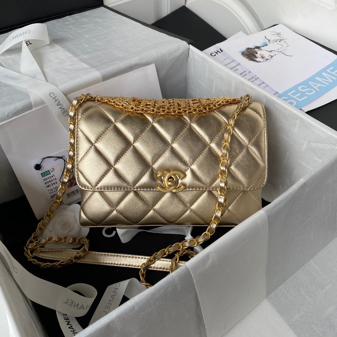 CHLFlap Bag Small Gold Bag For Women 15cm/6in