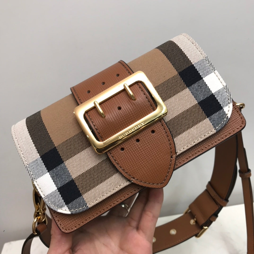 Top Quality Small Bridle Ho Check And Buckle Crossbody Brown For Women, Bags 7.8in/20cm