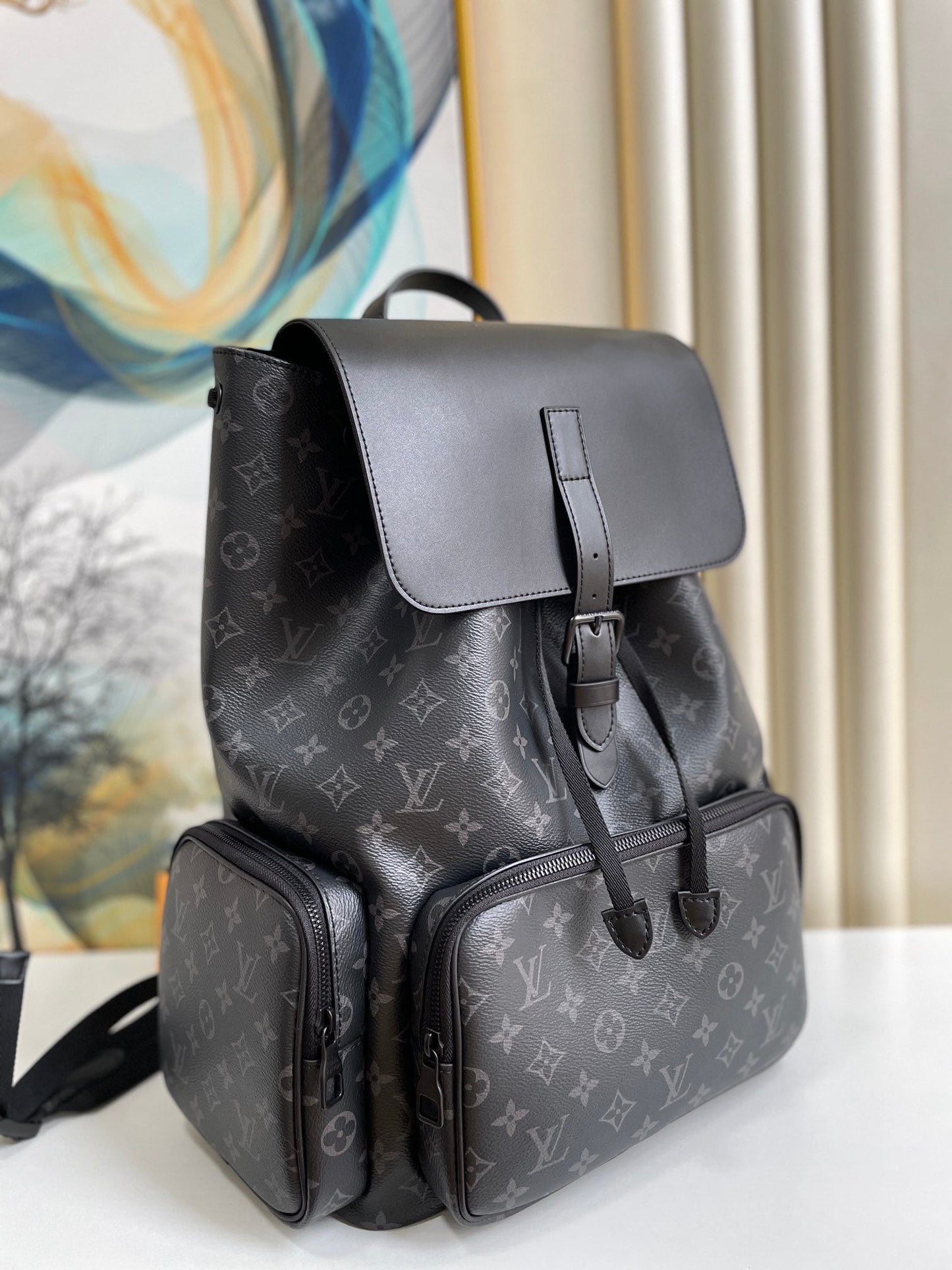 Top Quality Trio Backpack Monogram Eclipse Canvas Black By Virgil Abloh For Men, Bags 44cm Top Quality M45538