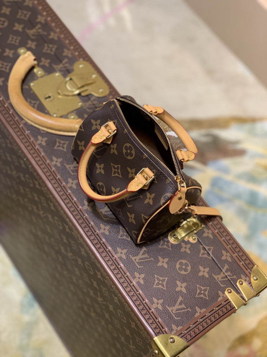Top Quality Nano Speedy Monogram Canvas For Women, Womens Handbags, Shoulder Bags 6.3in/16cm Top Quality M81085