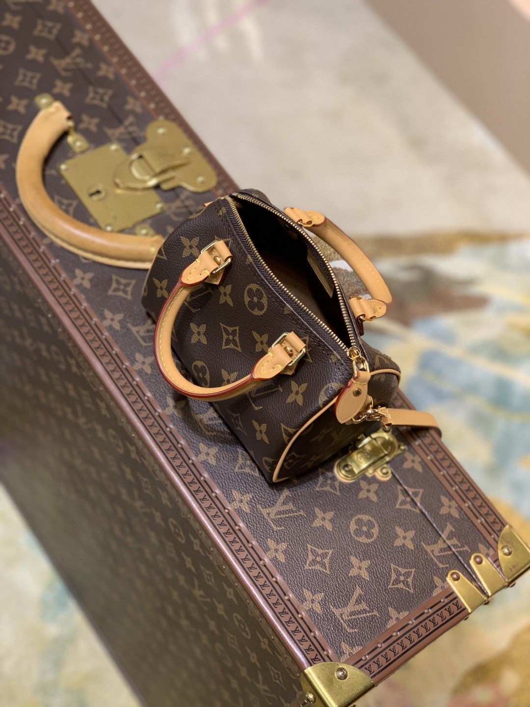 Louis Vuitton Nano Speedy Monogram Canvas For Women, Womens Handbags, Shoulder Bags 6.3in/16cm LV M81085