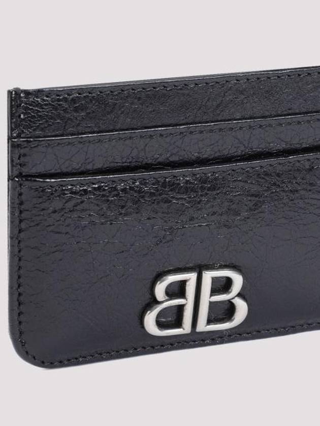 Luxury Balenciaga Trending 2025 BB Logo Card Wallet Black