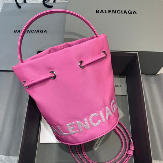 Balen Le Cagole MeTop Qualityum Bucket Bag In Pink, For Women,  Bags 11.8in/30cm