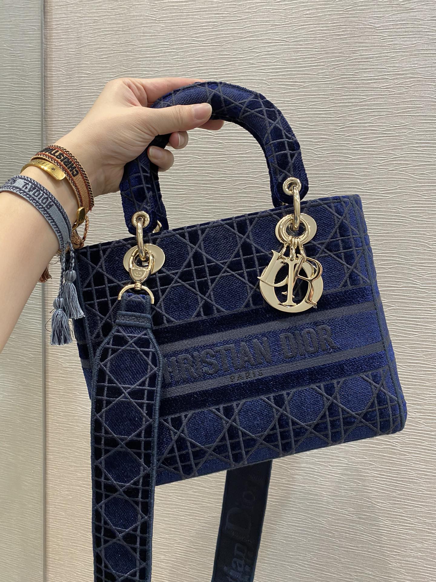 Top Quality Small Lady D-Lite Blue Bag For Women 9.5in/24cm CD