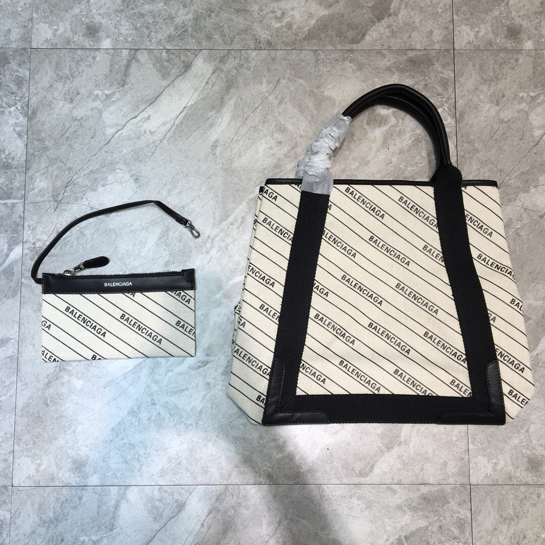 Top Quality Navy MeTop Qualityum Cabas Tote Bag In White, For Women,  Bags 14.1in/36cm
