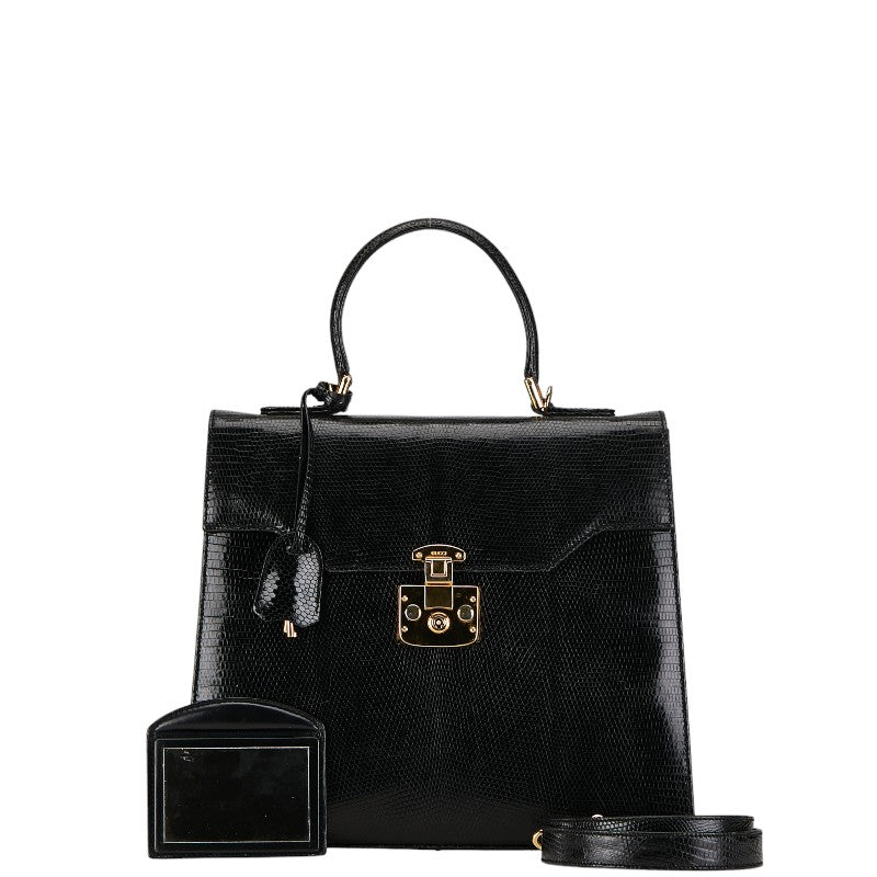 Gucci  Lock Handbag Shoulder Bag 2WAY 000 01 0192 Black Leather  Gucci
