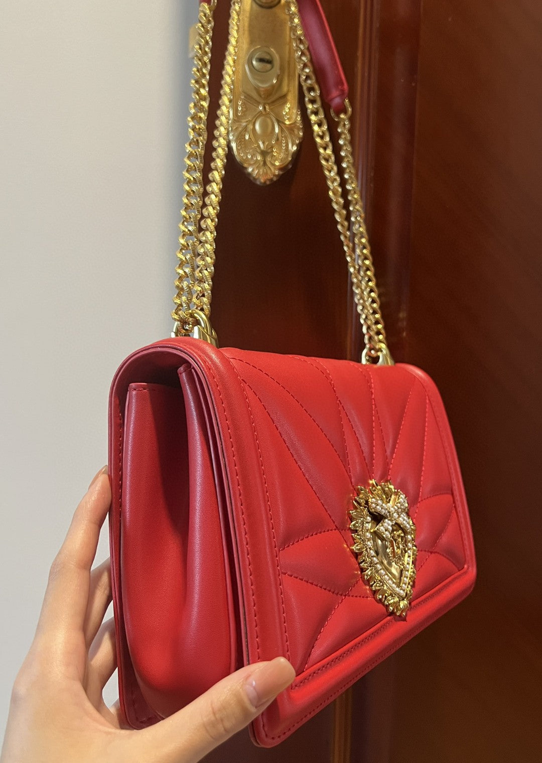 Top Quality Large Devotion Bag In Quilted Nappa Red For Women 10in/26cm Top Quality Top Quality6651AV96787124