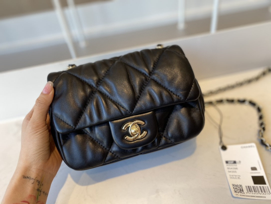 CHLSmall Top Qualityap Bag Gold Hardware Black For Women Handbags, Shoulder Bags 7.5in/19cm AS2232