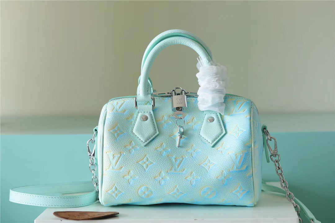 Top Quality Speedy Bandouliere 20 Monogram Empreinte Vert D’eau Green For Women,  Shoulder And Crossbody Bags 20.5cm/8.1in Top Quality M46092