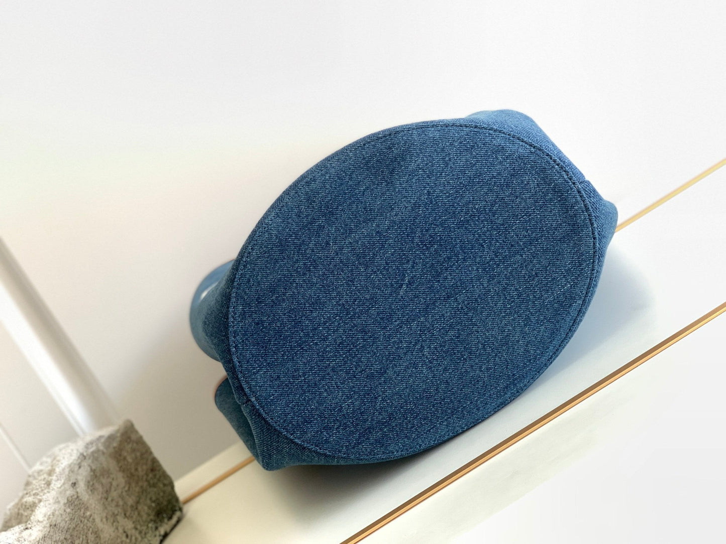 Top Quality Large Couffin In Denim With Top Quality Paris Navy / Tan For Women 26in/67cm 196262EF6.07AT