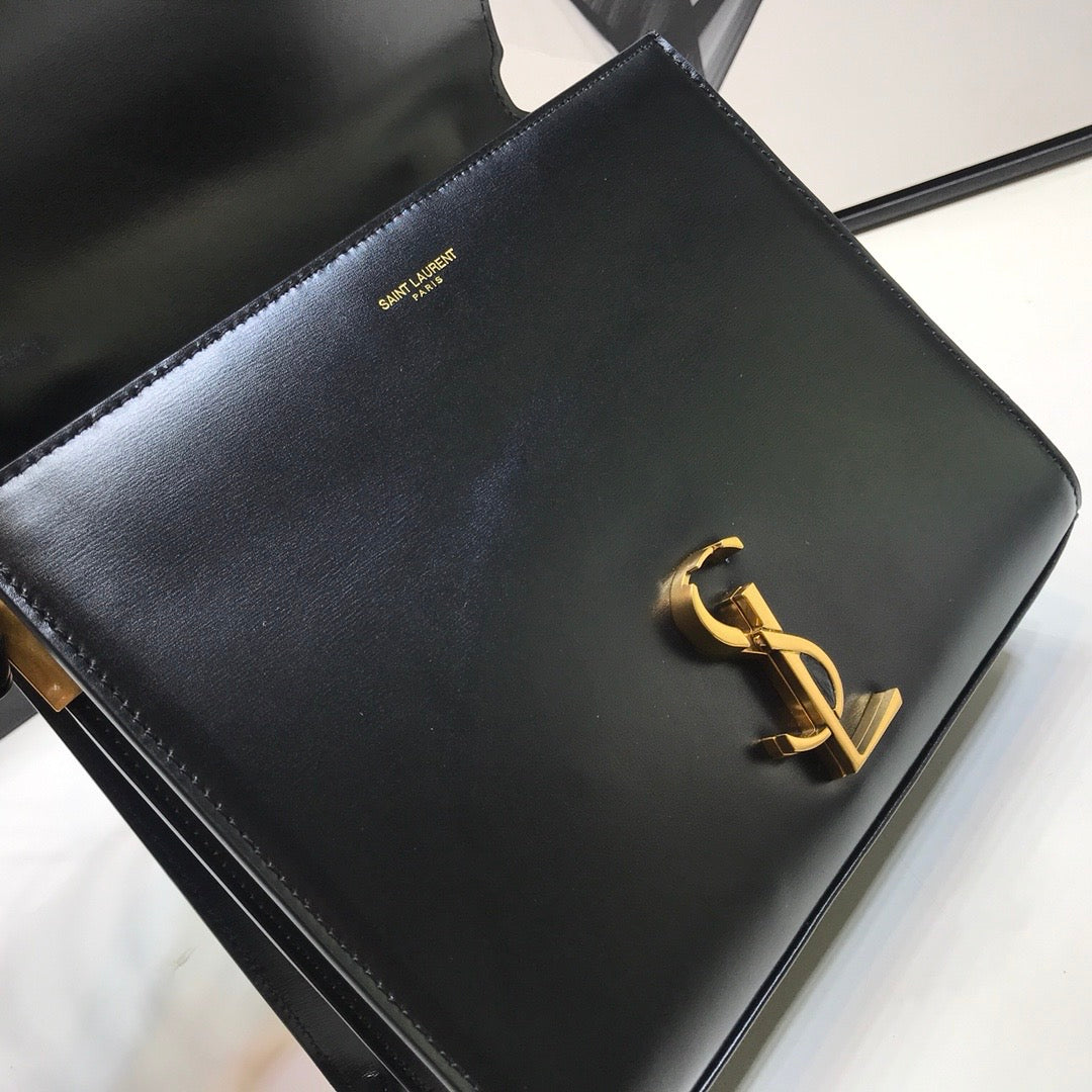 YSSL Cassandra Medium Top Handle Bag In Grain Black For Women 9in/24.5cm YSL 623931BOW0W1000