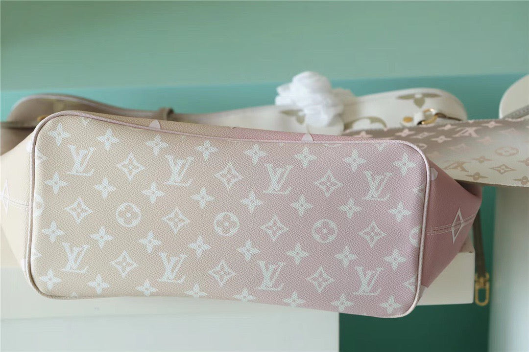 Top Quality Neverfull MM Monogram Canvas Sunset Khaki For Women,  Shoulder and Crossbody Bags 12.2in/31cm Top Quality M59859