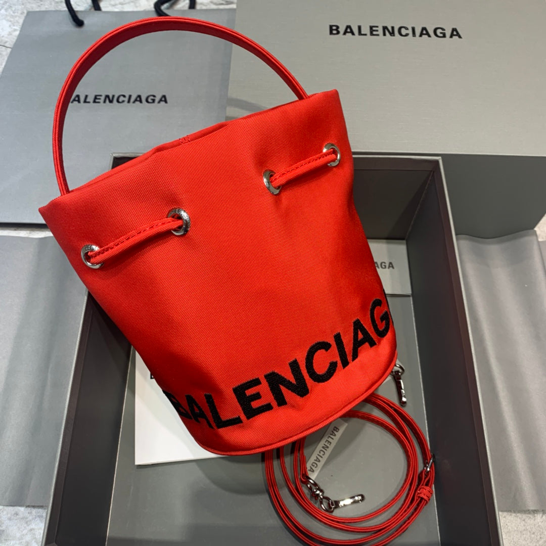 Balen Le Cagole MeTop Qualityum Bucket Bag In Red, For Women,  Bags 11.8in/30cm