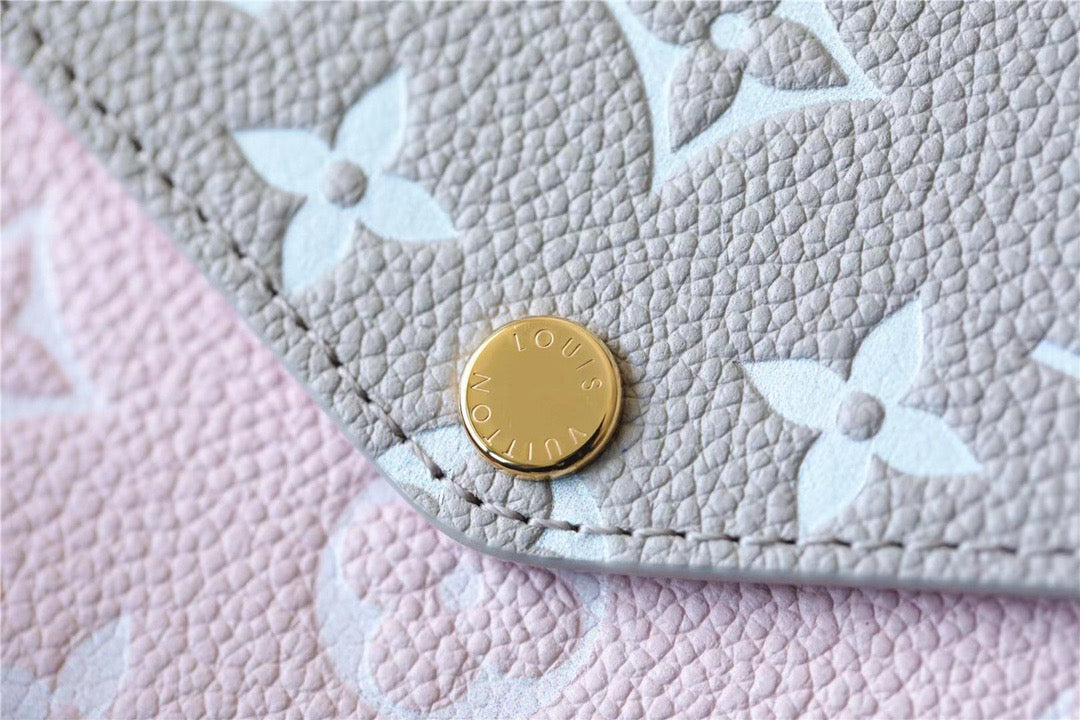 Top Quality Pochette Felicie Monogram Empreinte Pink/ Beige/ Yellow For Women,  Shoulder And Crossbody Bags 21cm/8.3in Top Quality M81359