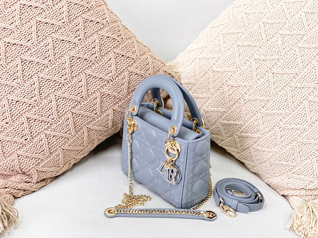 Top Quality Mini Lady Bag Blue For Women 6.5in/17cm CD M0505SLOI