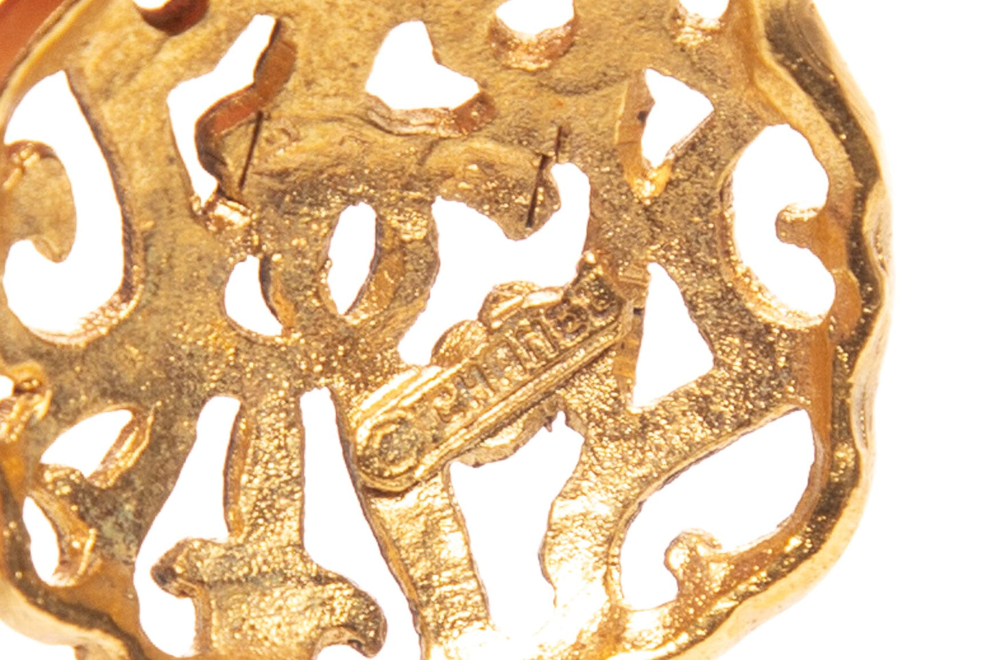 Chanel   Gold Filigree Drop Clip-On Earrings