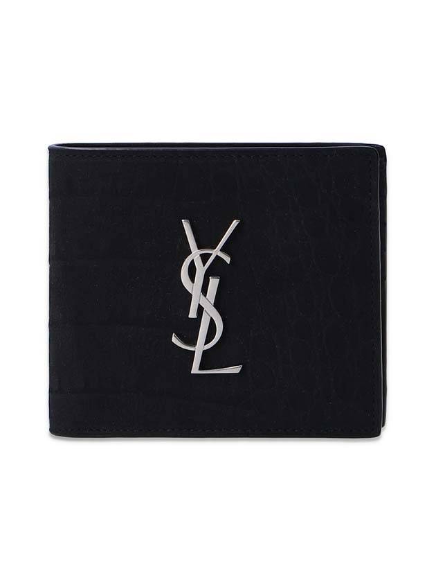 Luxury Saint Laurent Trending 2025 Monogram East West Half Wallet Black