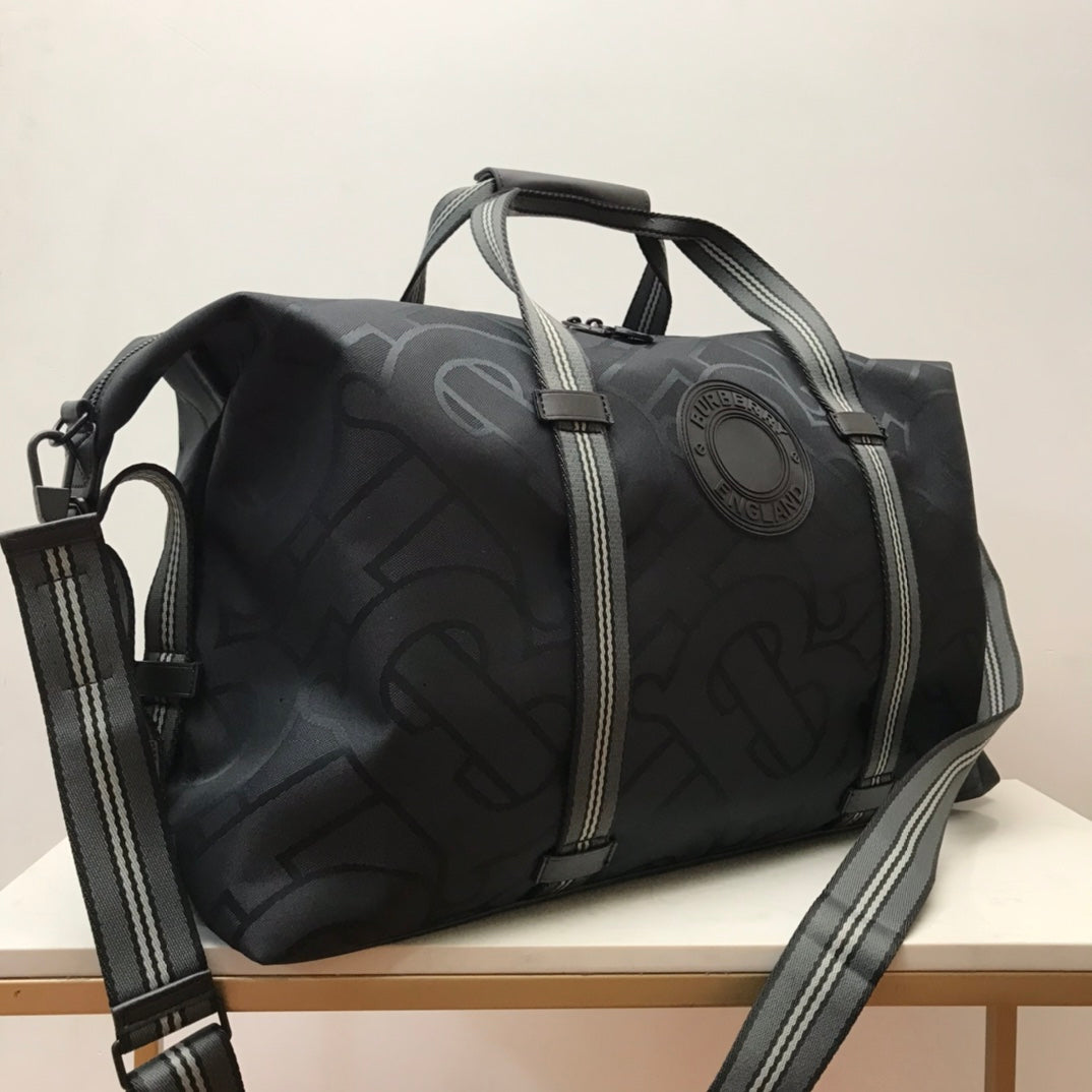 Top Quality Monogram Recycled Polyester Jacquard Holdall Black For Men, Bags 19.7in/50cm