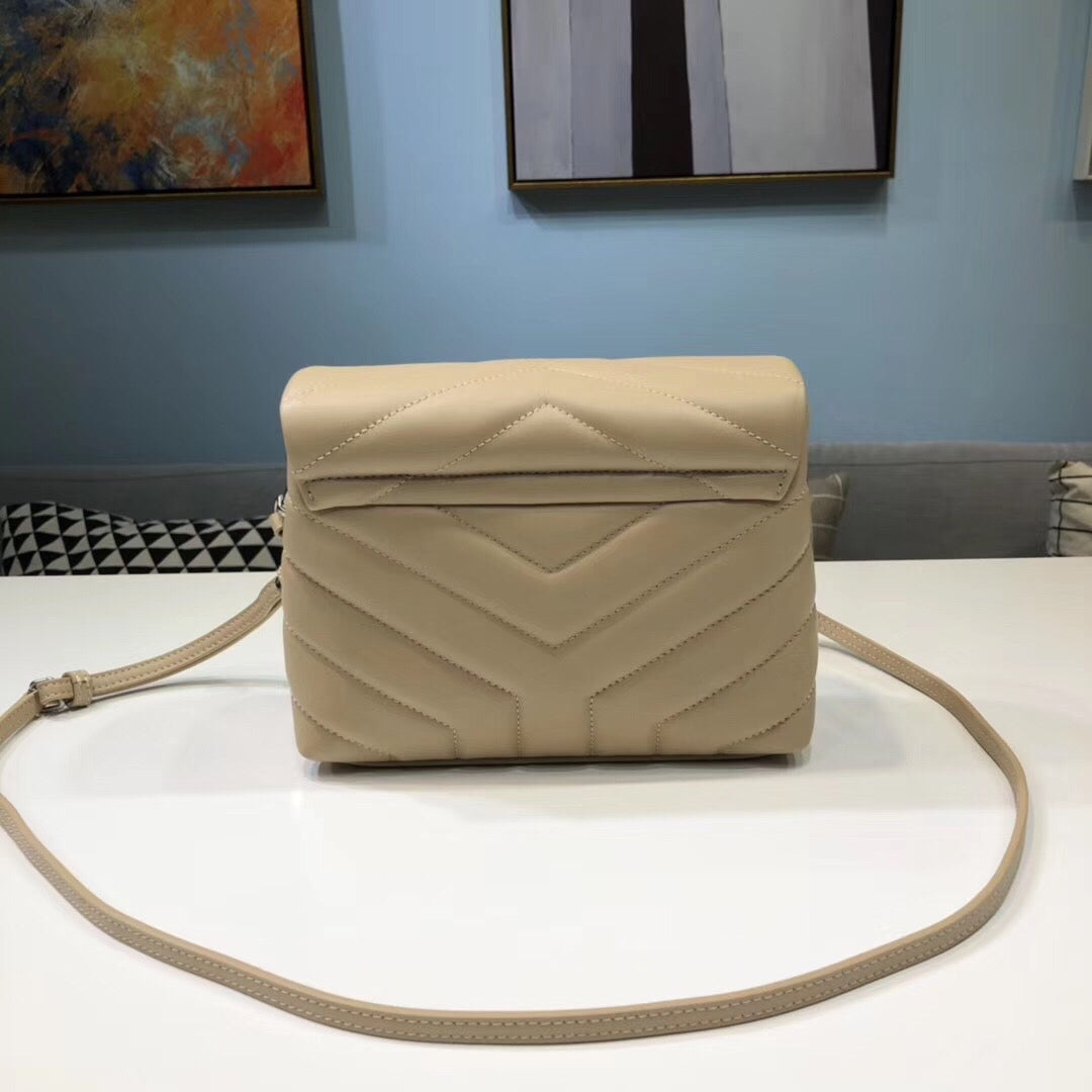 Top Quality Loulou Mini Shoulder Bag White For Women 7in/18cm YSL