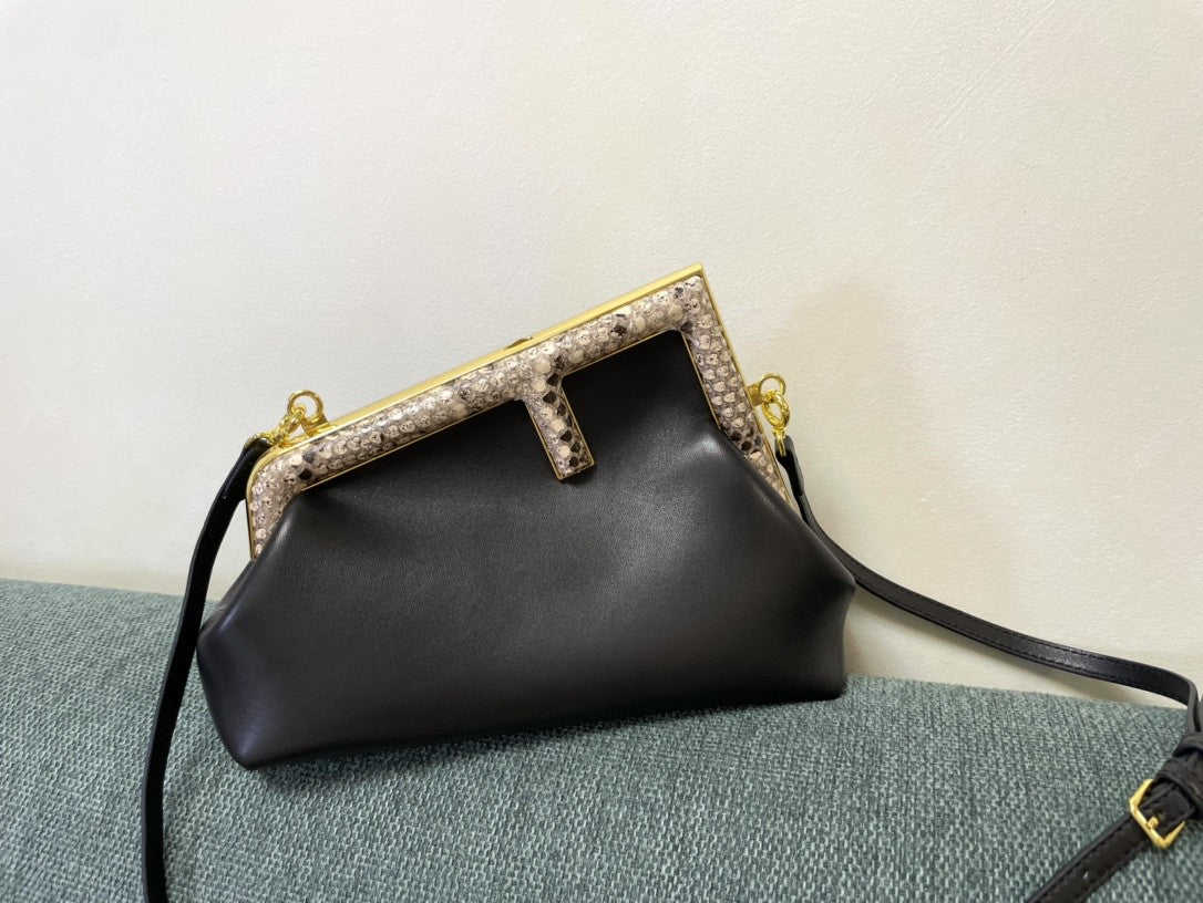 Top QualityTop Quality Top QualityTop Qualityrst Small Black with python Bag For Woman 26cm/10in 8BP129AGWRF1G5K