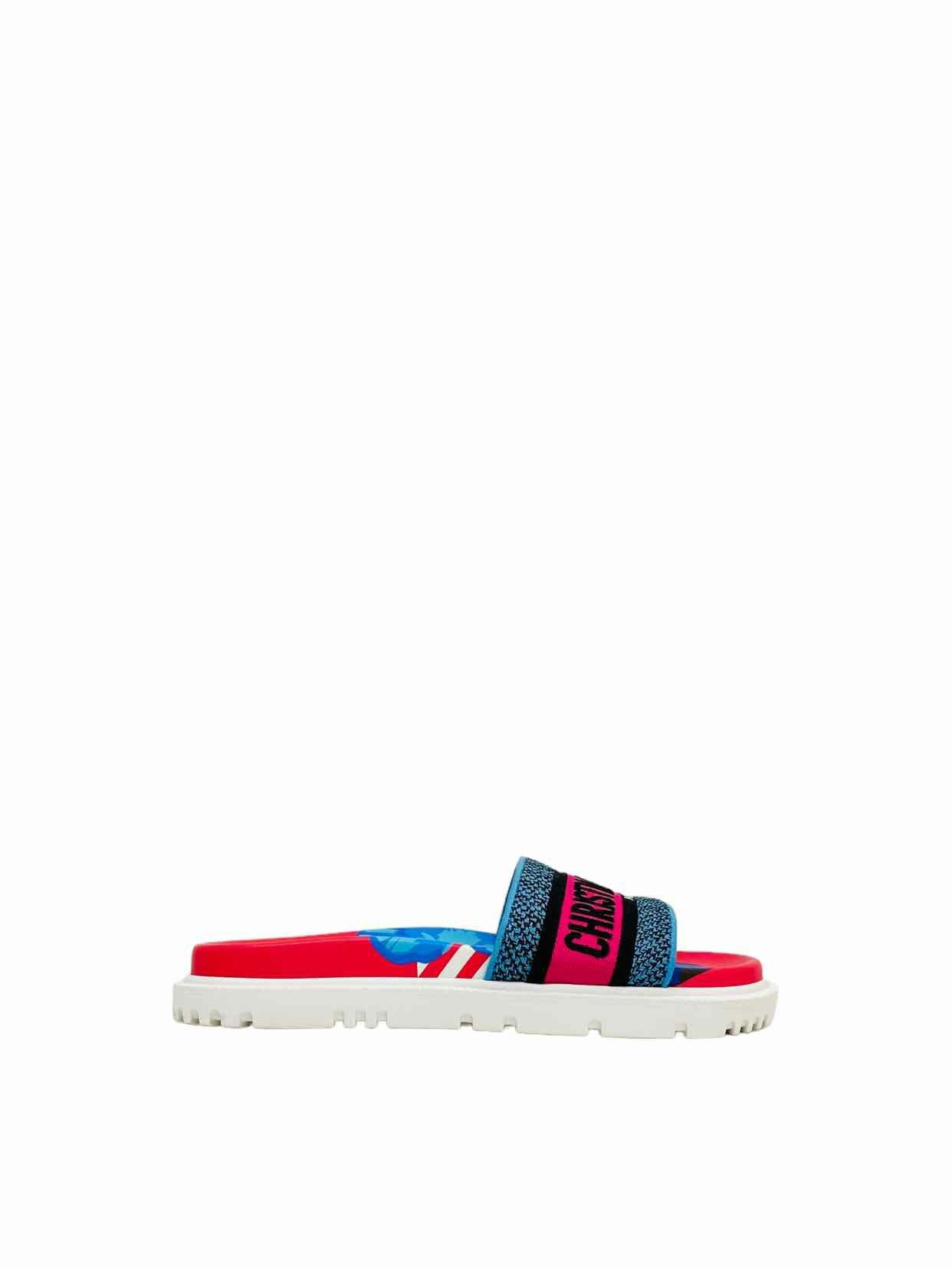 CHRISTIAN DIOR Slide Pink & Blue Size EU 38 Sandals