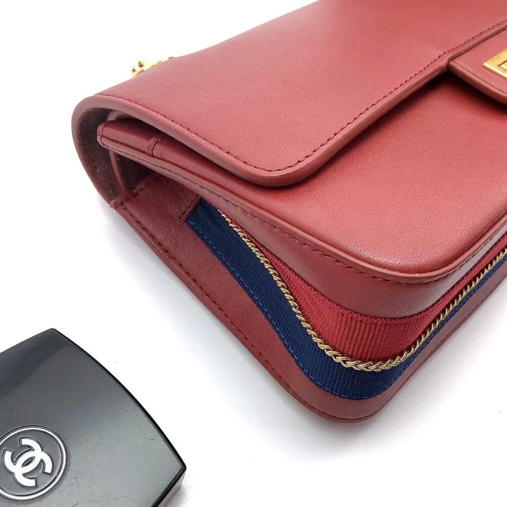 CHLMaroon Medallion Nude Reissue 2.55 Classic 225 Flap Red Bag For Women 24cm/9in