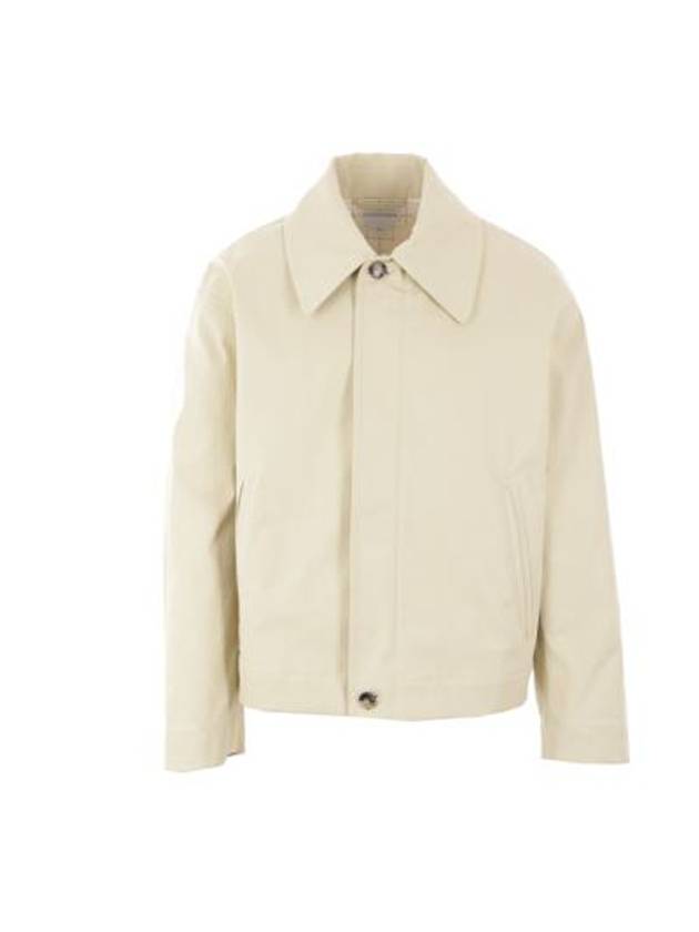 Luxury Bottega Veneta Blouson Cotton Zip Up Jacket Ecru