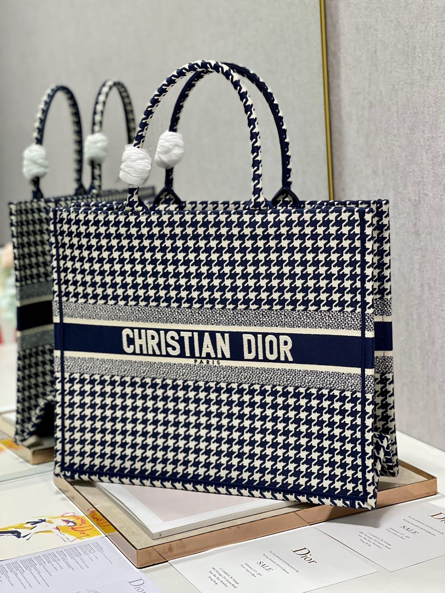Top Quality Large Book Tote Blue And White, For Women, Womens Handbags 16.5in/42cm CD