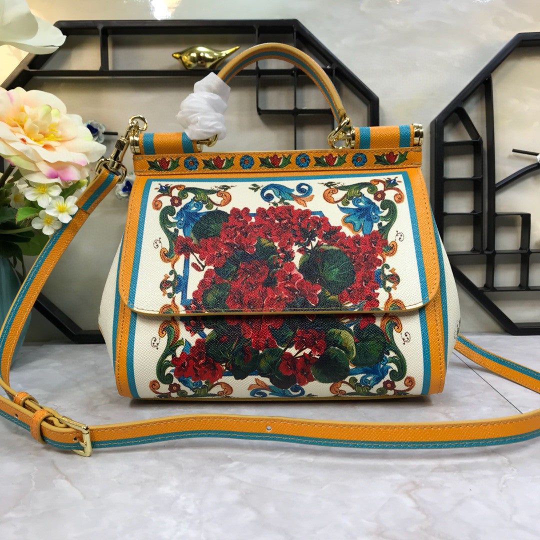 Top Quality 90s Sicily Bag With Logo Print Multicolor For Women 10.2in/26cm Top Quality