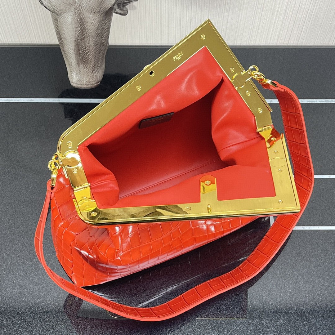 Top QualityTop Quality Top QualityTop Qualityrst Medium Orange Crocodile Bag For Woman 32.5cm/13in