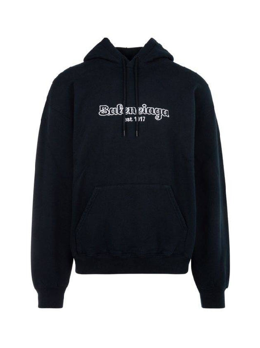 Luxury Balenciaga Trending 2025 Embroidered Logo Hoodie Navy