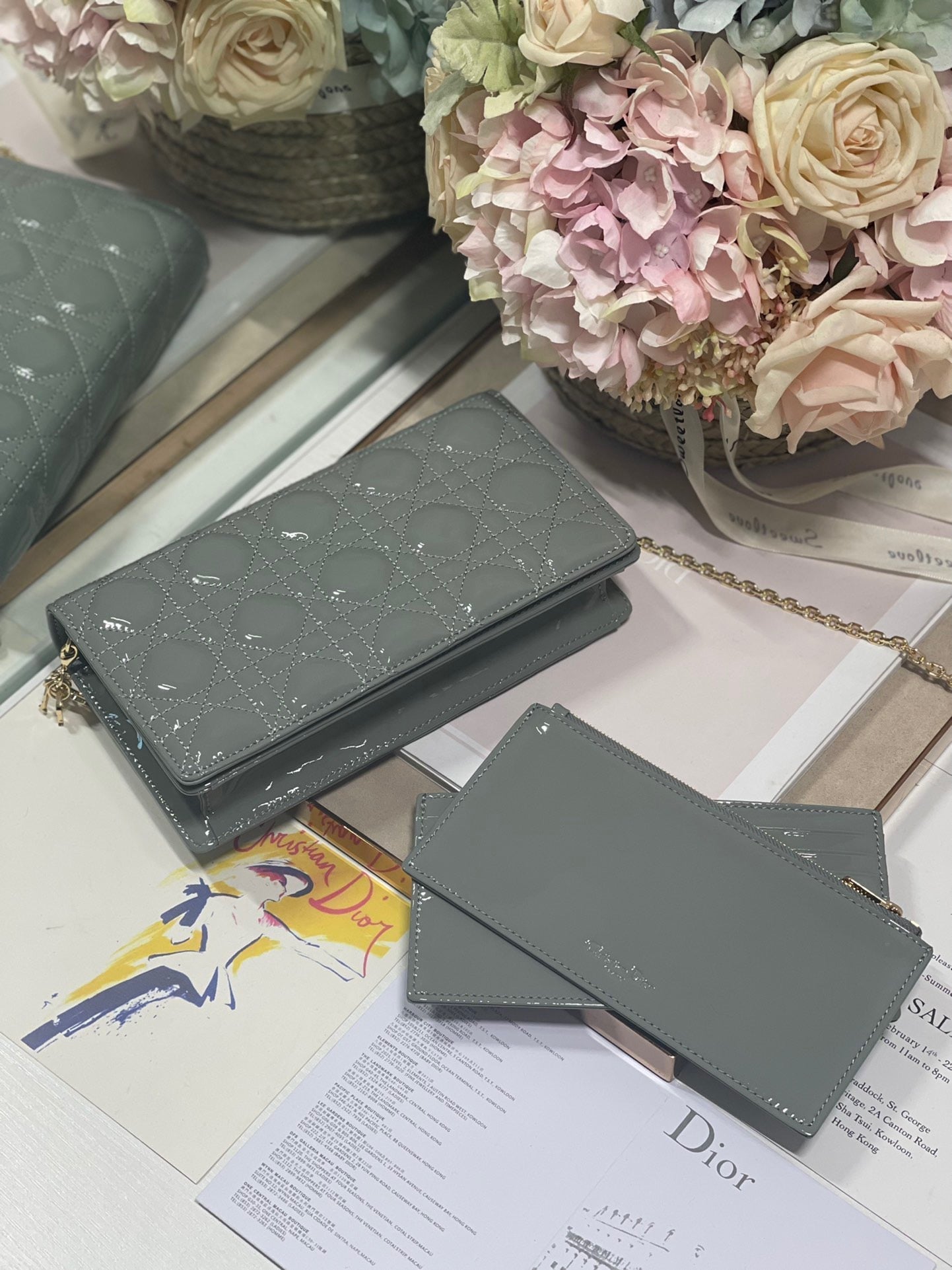 Top Quality Lady Pouch Gray, For Women, Womens Handbags 8.5in/21.5cm CD S0204OVRB_M41G