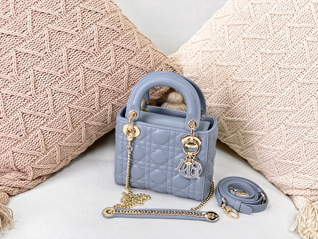 Top Quality Mini Lady Bag Blue For Women 6.5in/17cm CD M0505SLOI