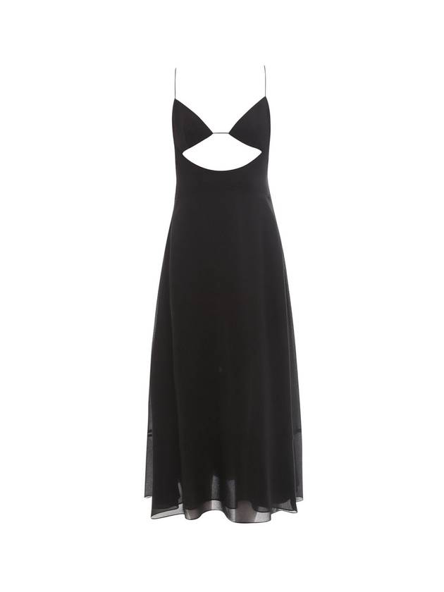 Luxury Saint Laurent Trending 2025 Crepe Viscose Backless Long Dress Black