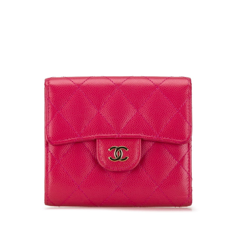 Chanel Coco Mark Classic Small Flap Wallet Caviar Skin Wallet