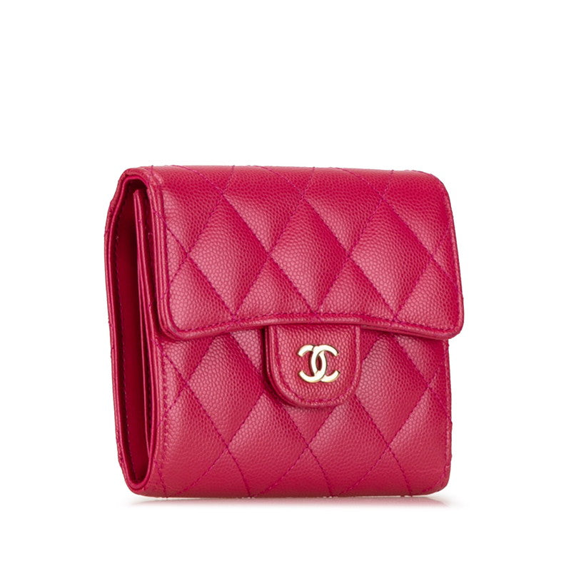 Chanel Coco Mark Classic Small Flap Wallet Caviar Skin Wallet