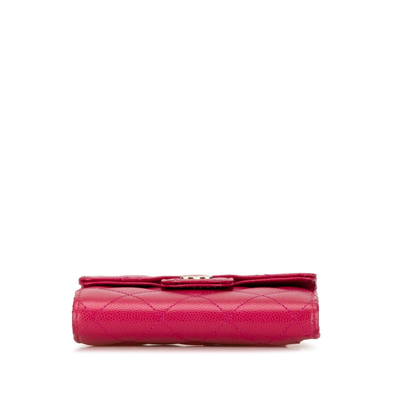 Chanel Coco Mark Classic Small Flap Wallet Caviar Skin Wallet