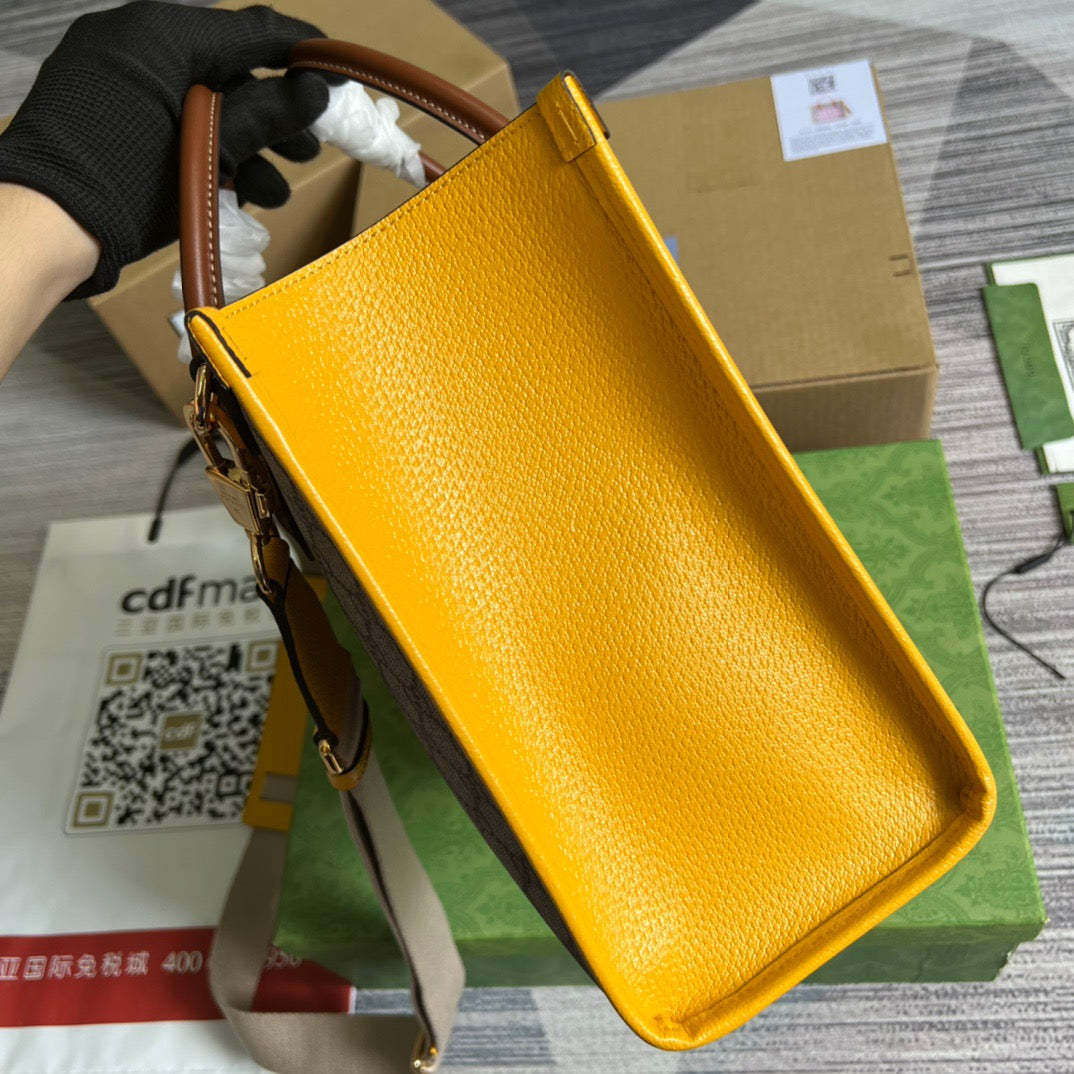gg Love Parade gg Tote Bag Yellow For Women, Women’s Bags 12in/31cm gg