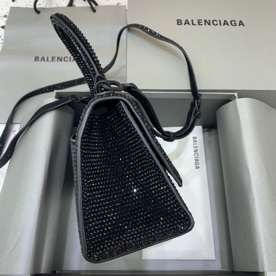 Top Quality Hourglass XS Handbag In Black, For Women,  Bags 7.4in/19cm 59283328D071071