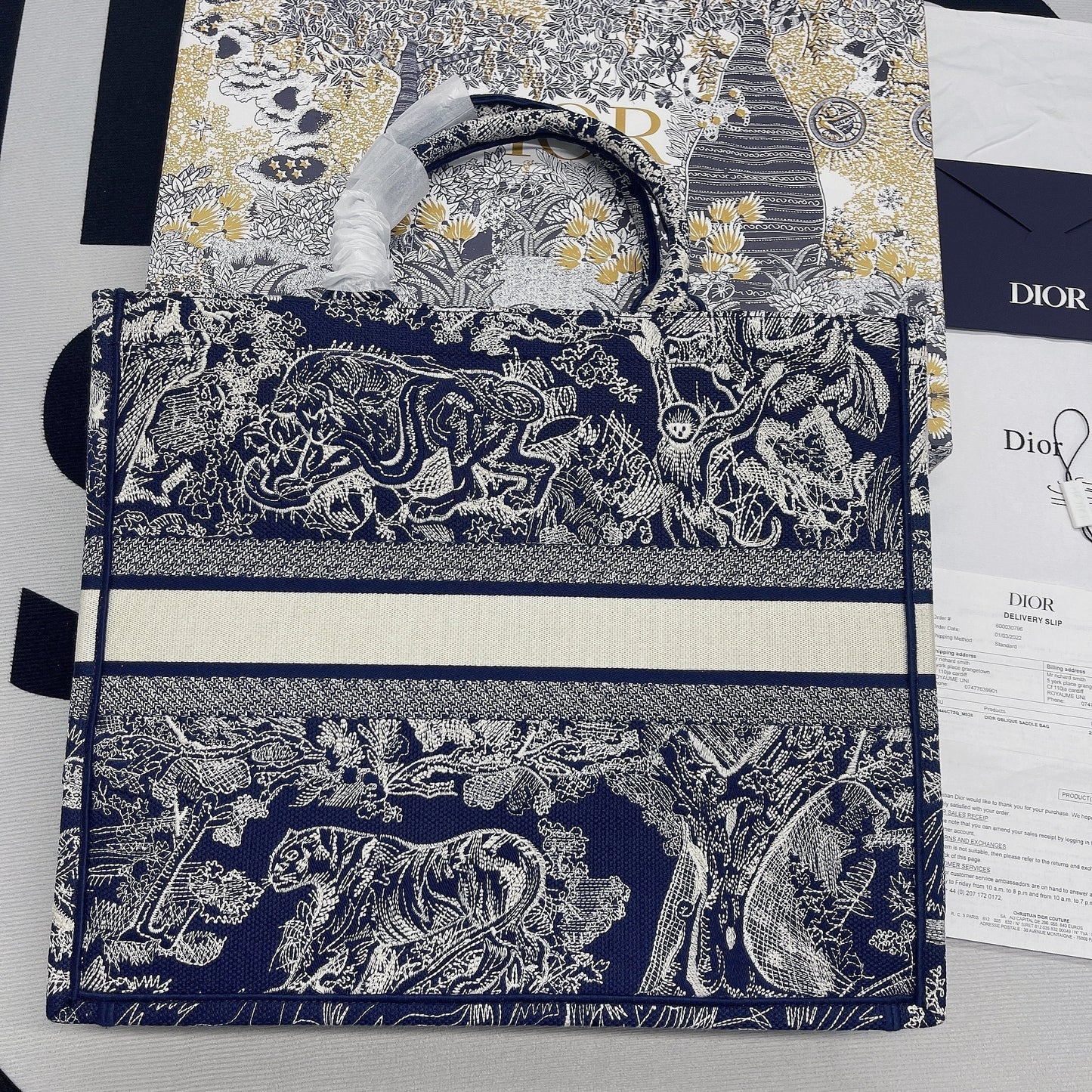 Top Quality Large Book Tote Blue Multicolor, For Women, Womens Handbags 16.5in/42cm CD M1286ZRGO_M928