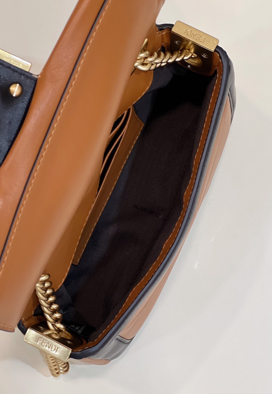 Top QualityTop Quality Baguette Chain Brown and Black Bag For Woman 19cm/7.5in