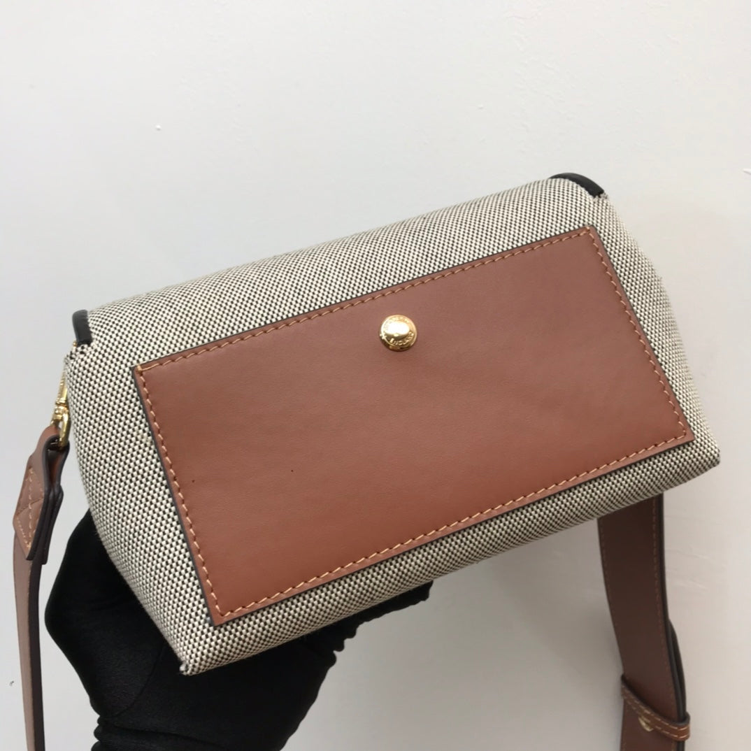 Top Quality Horseferry Print Cotton Canvas Small Crossbody Bag For Women, Bags 7.1in/18cm 80398691