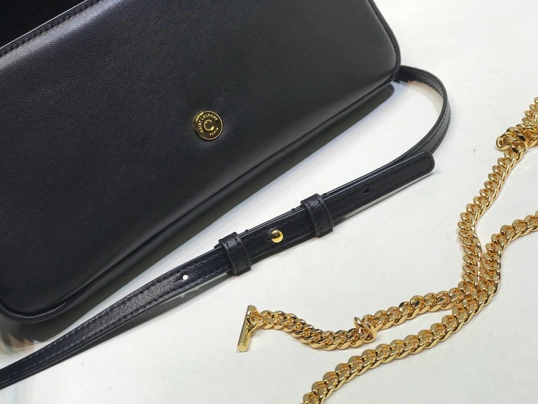 YSSL Kate Tassel Small Shoulder Bag Black For Women 10in/26cm YSL P00483545