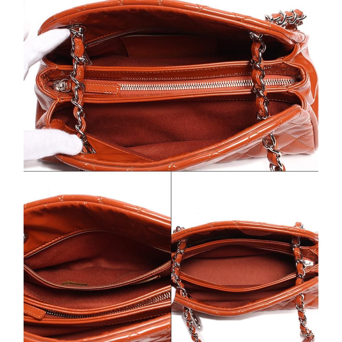 Chanel Just Mademoiselle Handbag Quilted Patent IT3MVRQZON9G