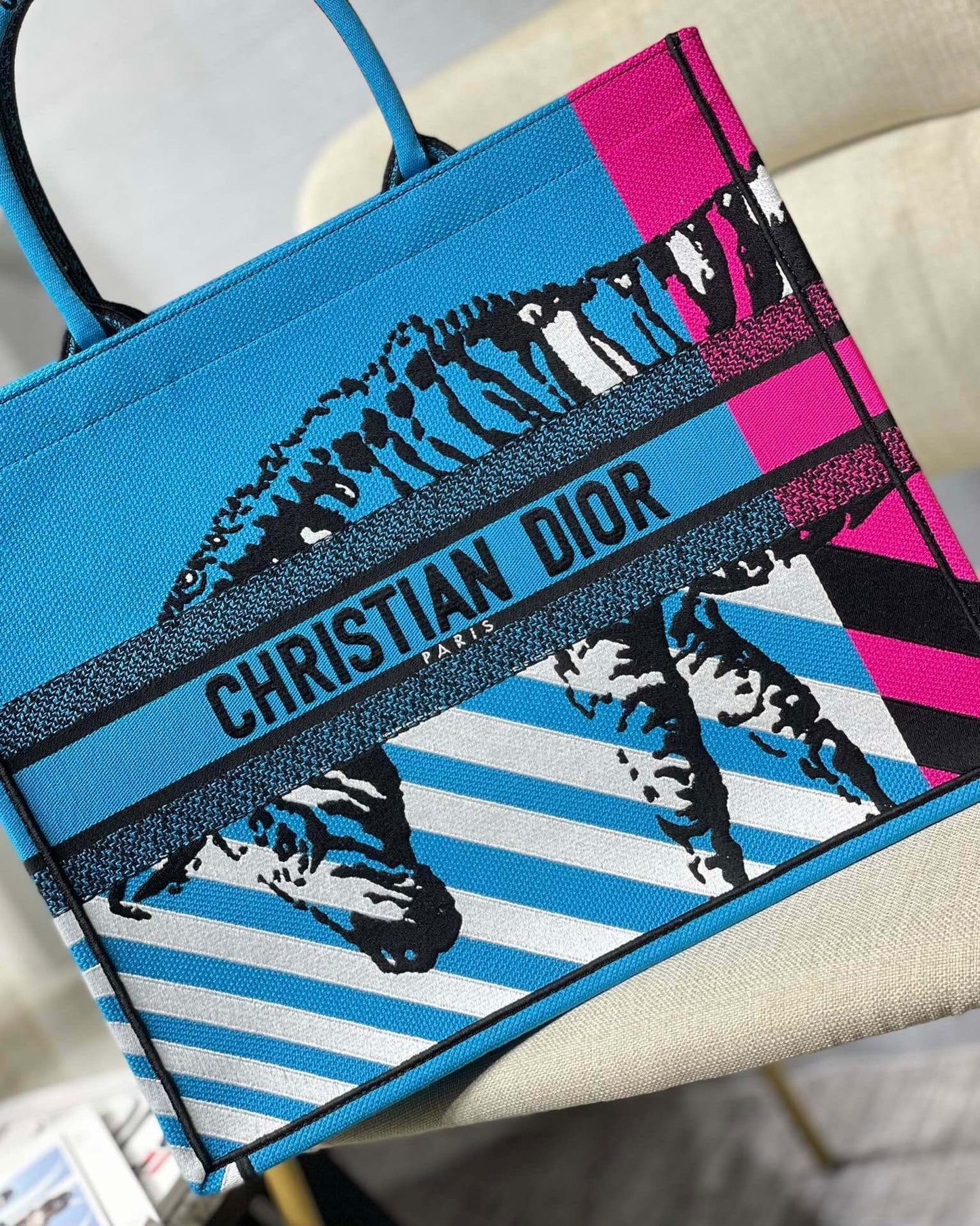 Top Quality Large Book Tote Blue And Pink, For Women, Womens Handbags 16.5in/42cm CD