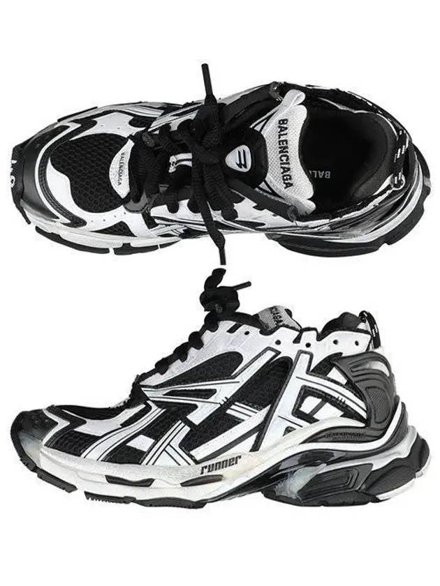 Luxury Balenciaga Trending 2025 Men's Runner Low Top Sneakers White Black