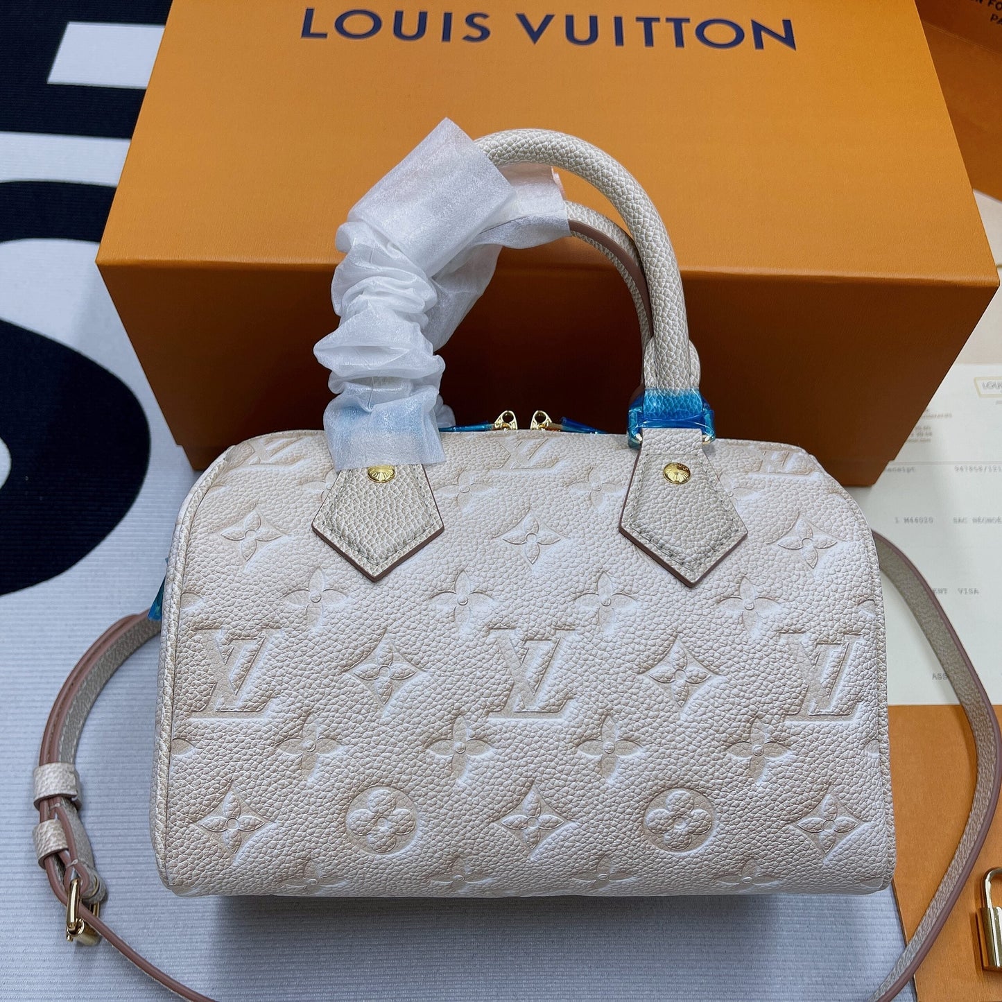 Top Quality Speedy Bandouliere 20 Monogram Empreinte Pale Beige For Women,  Shoulder And Crossbody Bags 20.5cm/8.1in Top Quality M46163