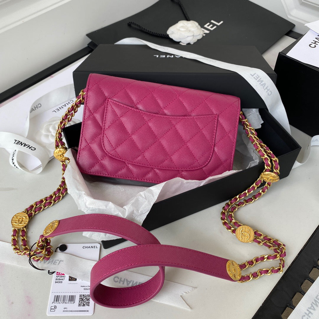 CHLSmall Top Qualityap Bag Gold Hardware Plum For Women Handbags, Shoulder Bags 7.5in/19cm AP2840