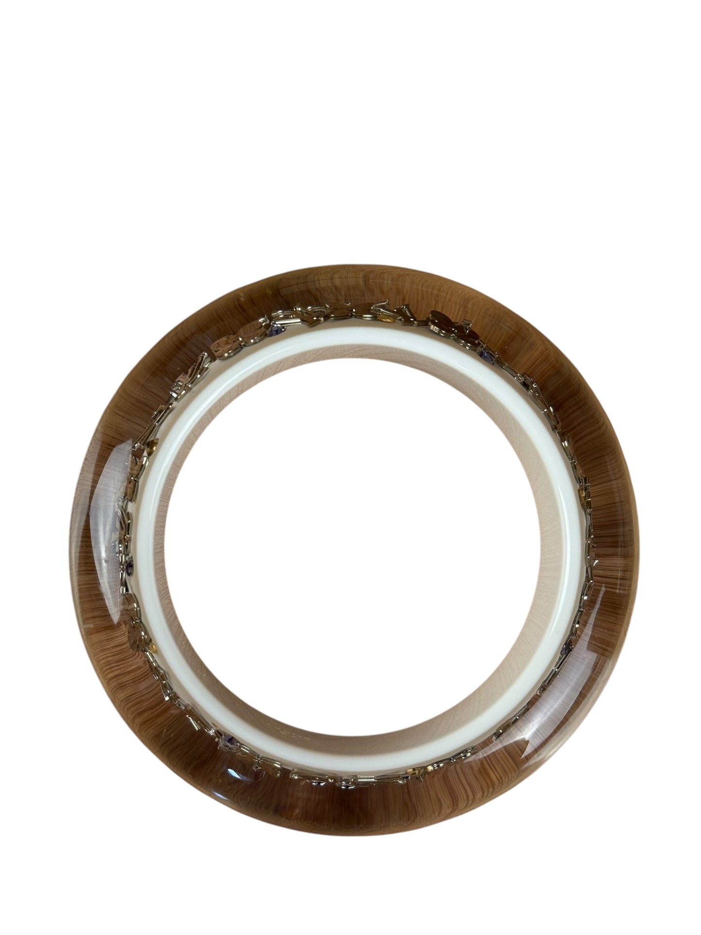 Louis Vuitton Inclusion Bangle Bracelet Silver Resin