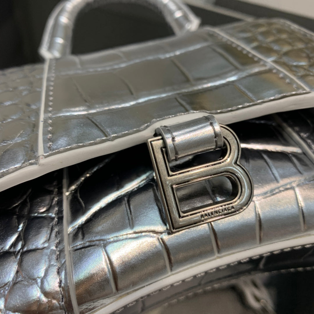 Top Quality Hourglass Mini Handbag In Sliver, For Women,  Bags 4.7in/12cm